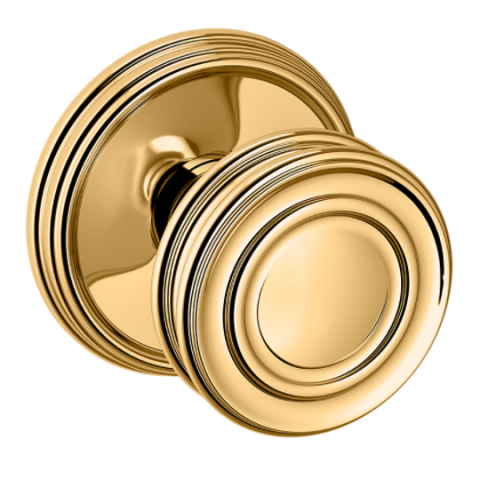 Baldwin Estate Pre-Configured 5066 Door Knob Set with 5078 Rose Lifetime Polished Brass (003)