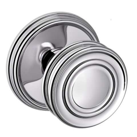 Baldwin Estate Pre-Configured 5066 Door Knob Set with 5078 Rose Polished Chrome (260)