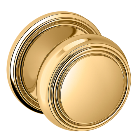 Baldwin Estate Pre-Configured 5068 Door Knob Set with 5070 Rose Lifetime Polished Brass (003)