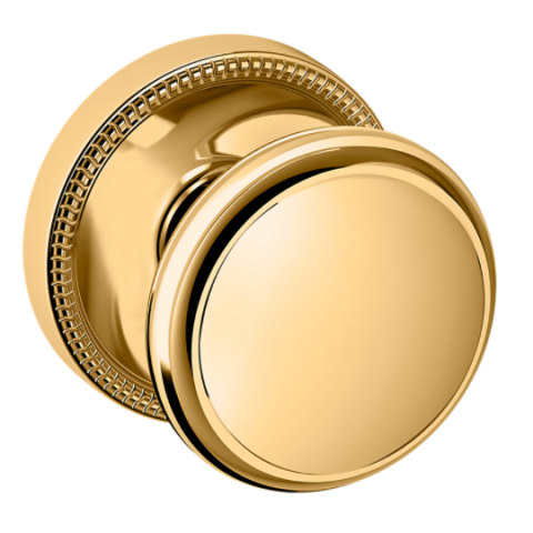 Baldwin Estate Pre-Configured 5069 Door Knob Set with 5076 Rose Lifetime Polished Brass (003)