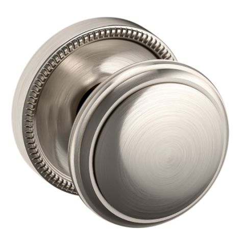 Baldwin Estate Pre-Configured 5069 Door Knob Set with 5076 Rose Lifetime Satin Nickel (056)