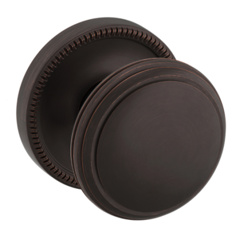 Baldwin Estate Pre-Configured 5069 Door Knob Set with 5076 Rose Venetian Bronze (112)