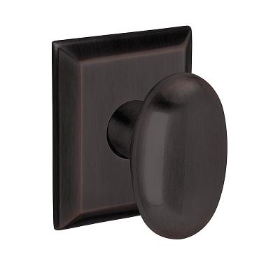 Baldwin Oval Knob Door Knob Set with Squared 5024.MR.R033.PS 