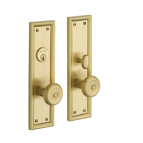 Baldwin Estate 6547 Nashville Mortise Entrance Set in Satin Brass