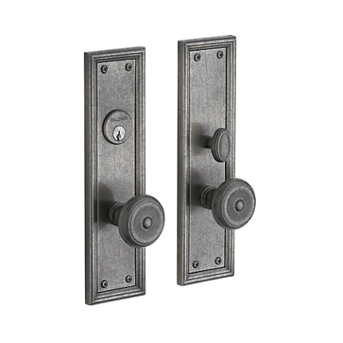 Baldwin Estate 6547 Nashville Mortise Entrance Set in Distressed Antique nickel