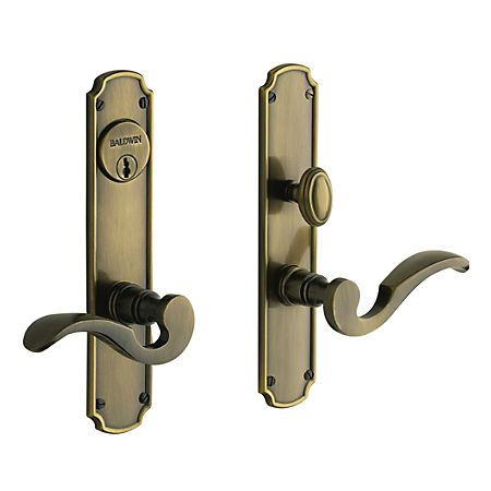 Baldwin Estate 6942 Bismark Mortise Entrance Set in Satin Brass & Black