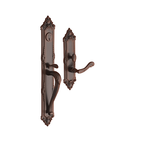 Baldwin Estate 6950 Kensington Full Plate Mortise Handleset Venetian Bronze