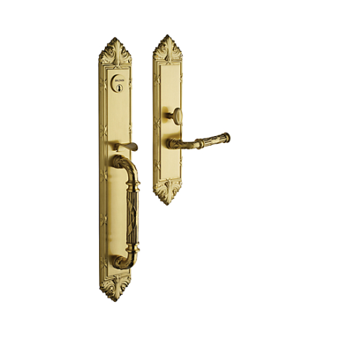 Baldwin Estate 6952 Edinburgh Full Plate Mortise Handleset in Satin Brass (040)