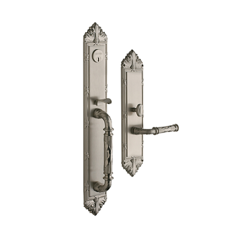 Baldwin Estate 6952 Edinburgh Full Plate Mortise Handleset in Satin Nickel (150)