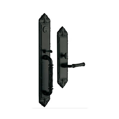 Baldwin Estate 6952 Edinburgh Full Plate Mortise Handleset in Satin Black (190)