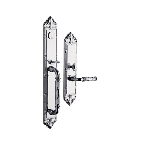 Baldwin Estate 6952 Edinburgh Full Plate Mortise Handleset in Polished Chome