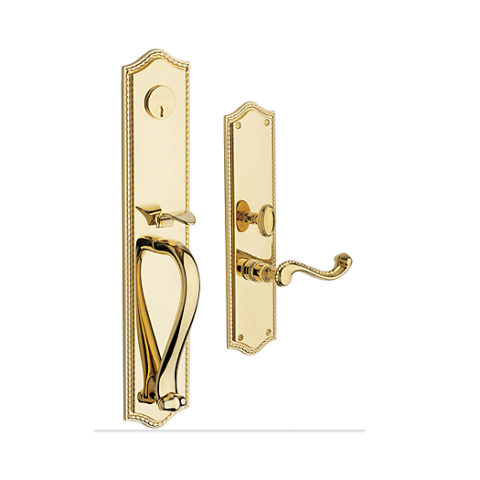 Baldwin Estate 6963 Bristol Full Plate Mortise Handleset Lifetime Polished Brass