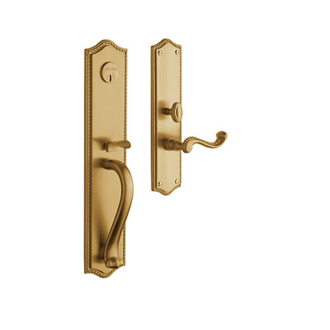 Baldwin Estate 6963 Bristol Full Plate Mortise Handleset in Vintage Brass(033)