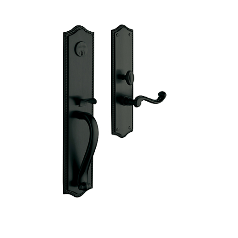 Baldwin Estate 6963 Bristol Full Plate Mortise Handleset in Satin Black (190)