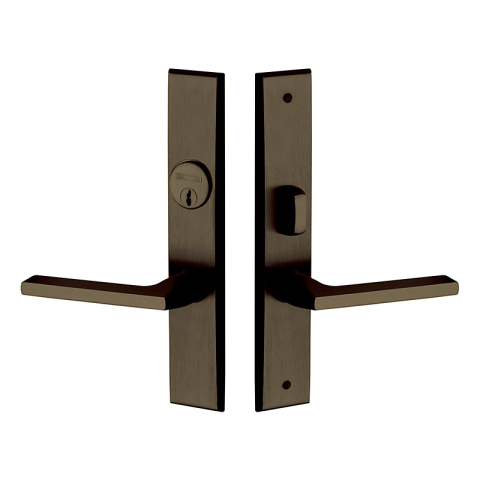 Baldwin Estate 6974 Lakeshore Entrance Set satin brass and black