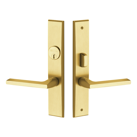 Baldwin Estate 6974 Lakeshore Entrance Set satin brass & brown