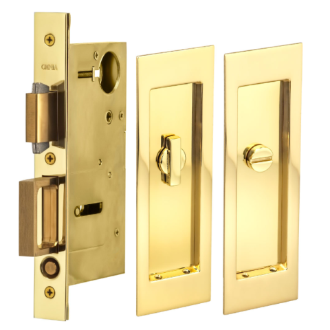 Omnia 7035/L.3 Modern Rectangular Privacy Pocket Door Lock