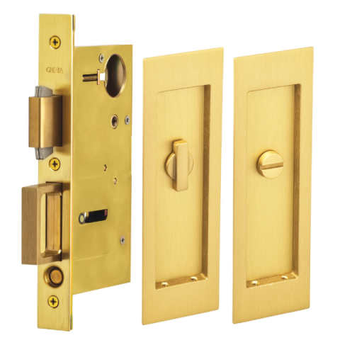 Omnia 7035/L.4 Modern Rectangular Privacy Pocket Door Lock