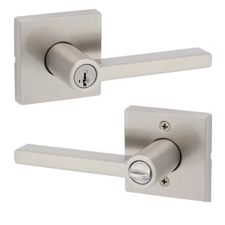 Kwikset Signature Series 740HFLSQT Halifax SmartKey Entry Lever Satin Nickel (15)