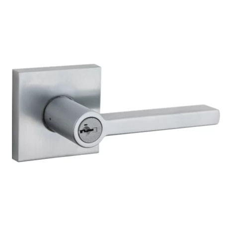 Kwikset Signature Series 740HFLSQT Halifax SmartKey Entry Lever Satin Chrome (26D)