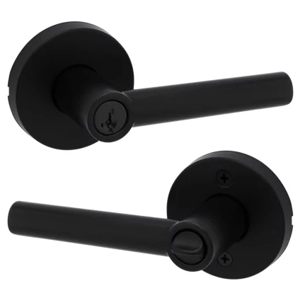 Kwikset Signature Series 720MIL Milan SmartKey Entry Door Lever Set Matte Black (514)