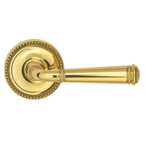 Omnia 748BD67.US3A Beaded Door Lever Set from the Arc Collection