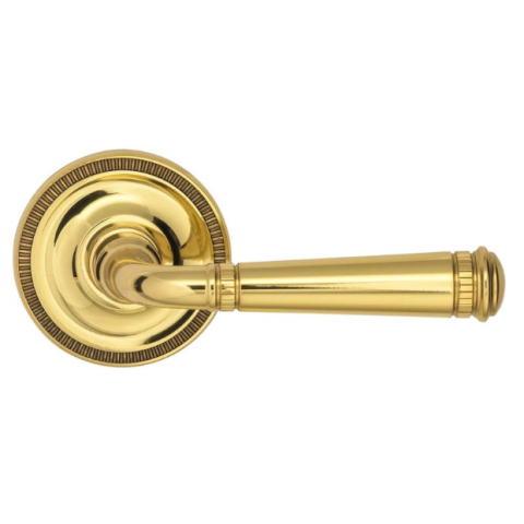 Omnia 751ML67 Milled Door Lever Set Polished Brass (US3)