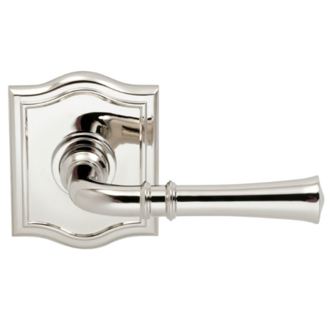 Omnia 785AR-14 Traditional Door Lever Set from the Prodigy Collection Polished Nickel (US14)