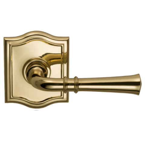 Omnia 785AR-3 Traditional Door Lever Set from the Prodigy Collection Polished Brass (US3)