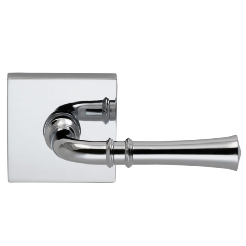 Omnia 785SQ-26 Traditional Door Lever Set with Square Rose Polished chrome (US26)