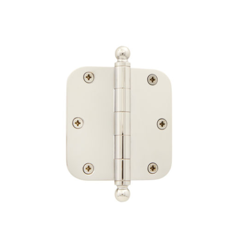 Grandeur 809772 3.5"" Ball Tip Hinge with 5/8" Radius Corners Polished Nickel