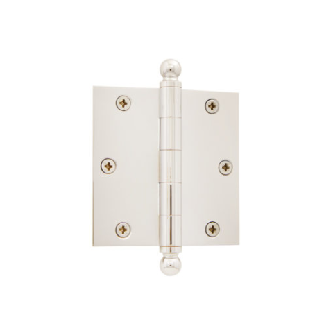 Grandeur 810066 3.5" Ball Tip Hinge with Square Corners Polished Nickel