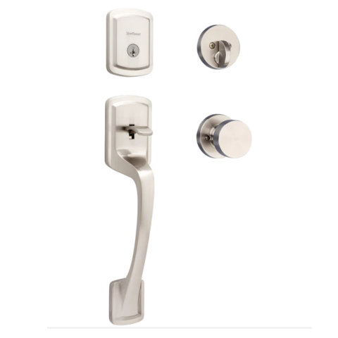 Kwikset Signature Series 818PGH Prague Handleset with interior trim Satin Nickel (15)