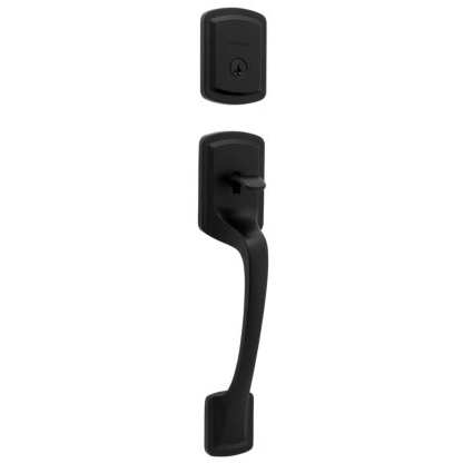 Kwikset Signature Series 818PGH Prague Handleset with interior trim Matte Black (514)