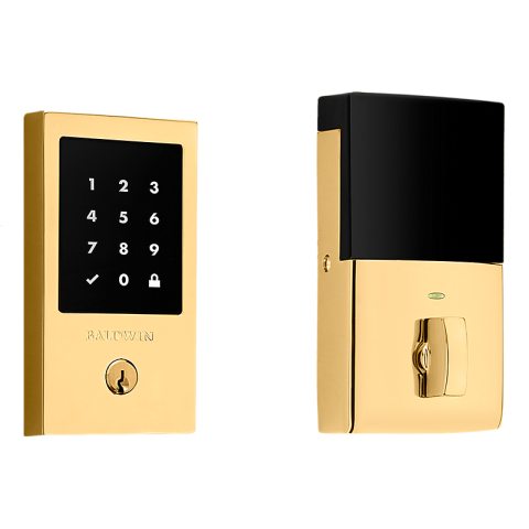 Baldwin Estate 8225.003.ZW Z-Wave Minneapolis Touchscreen Electronic Deadbolt Lifetime Polished Brass (003)