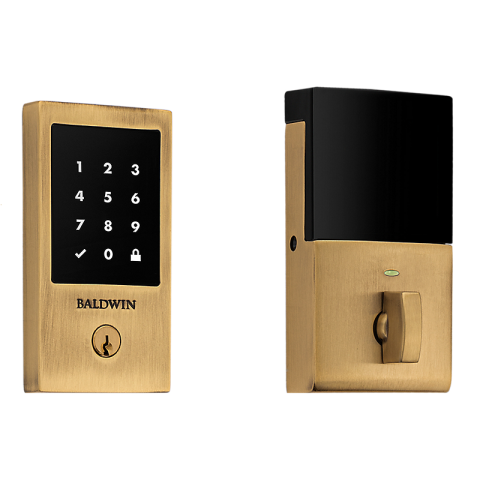 Baldwin Estate 8225.060 Minneapolis Touchscreen Electronic Deadbolt Satin Brass & Brown