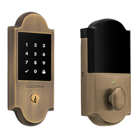 Baldwin Estate 8235050ZW Z-Wave Boulder Touchscreen Deadbolt Satin Brass and Black