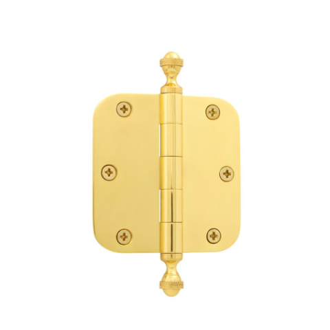 Grandeur 824306 Acorn Tip 3.5" Radius Corner Hinge Polished Brass