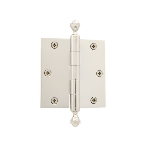 Grandeur 833714 3.5" Acorn Tip Hinge with Square Corners Polished Nickel