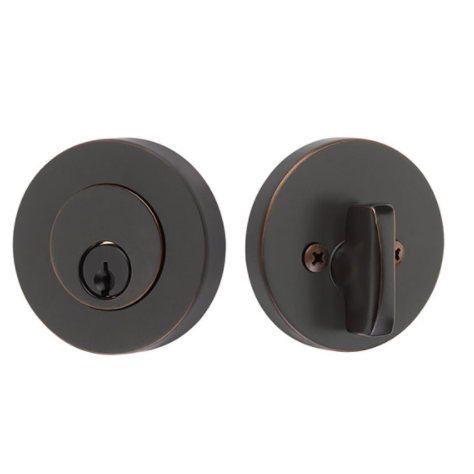 Emtek 8423.US10B Modern Disc Single Cylinder Deadbolt Oil Rubbed Bronze