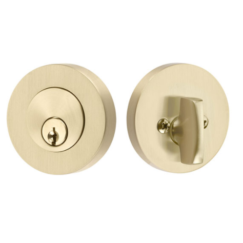 Emtek 8423.us4 Modern Disc Single Cylinder Deadbolt Satin Brass