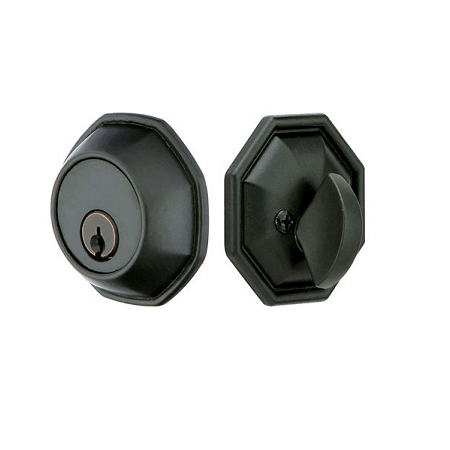 Emtek 8460 Octagon Style Single Cylinder Deadbolt Flat Black (FB)