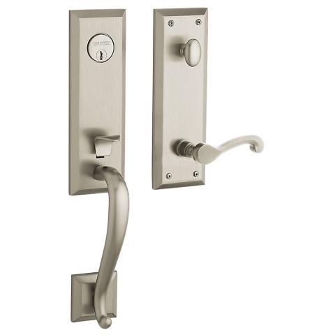 Baldwin Estate 85355 Stonegate Handleset Lifetime Satin Nickel (056)