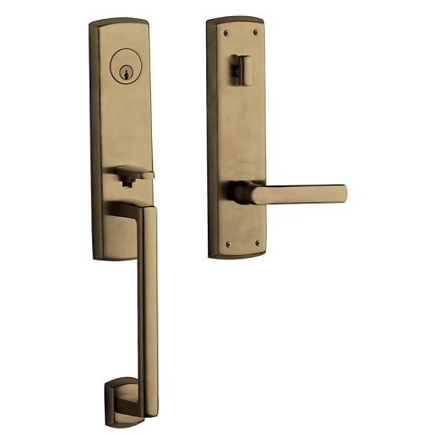 Baldwin Estate 85387 Soho 3/4 Handleset Satin Brass & Black (050)