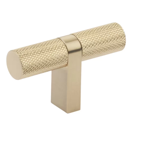 Emtek 86656 Select Bar Knurled Cabinet T-Knob Satin Brass