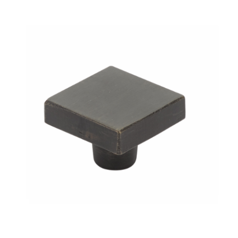 Emtek Sandcast Bronze Rustic Modern Square Knob - 86662, 86663 Medium Bronze