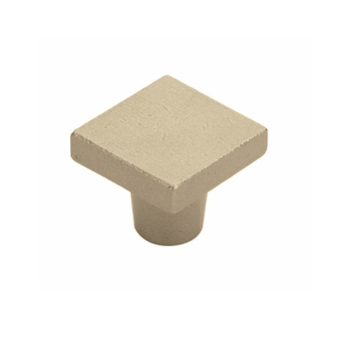 Emtek Sandcast Bronze Rustic Modern Square Knob - 86662, 86663 Tumbled White Bronze