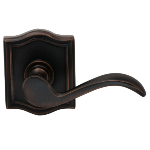 Omnia 895AR Wave Door Lever Set with Arched Rose Tuscan Bronze (TB)