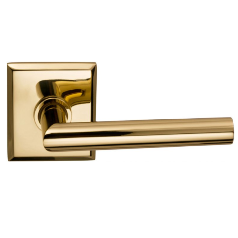 Omnia 912RT Modern Door Lever Set with Rectangular Polished Brass (US3)