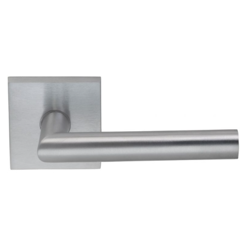 Omnia 912SQ Modern Door Lever Set with Square Rose Satin Chrome (US26D)